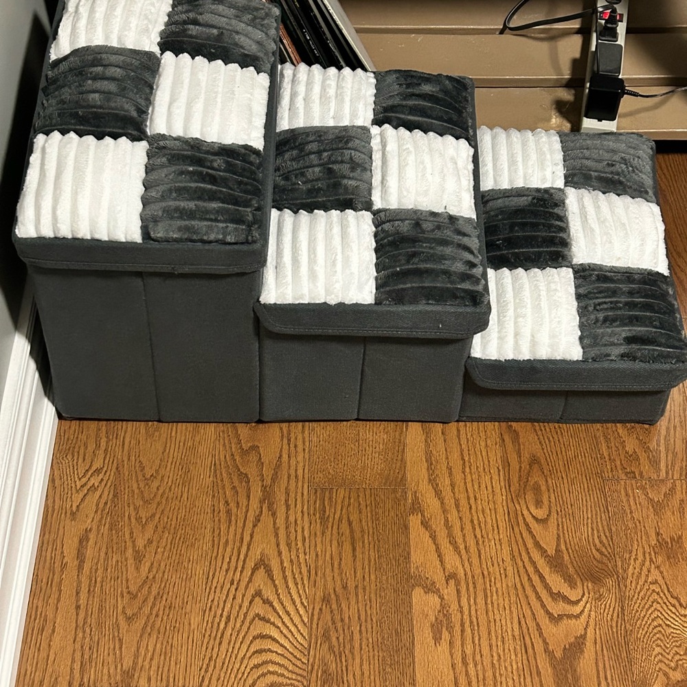 Chessboard Plaid Handcrafted Dog Stairs with Storage.